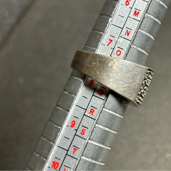 Sterling Silver 925 Marcasite Signet Pave Ring Size 8 Women’s Ring - Picture 8 of 9